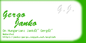 gergo janko business card